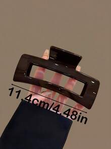 3pcs/1pc Women's 11.4cm/4.48in Black Brown Khaki Square Glossy Lightweight Plastic Hair Clips Fashion Versatile Premium Elegant Minimalist Solid Color Hair Claws Hair Accessories Suitable For Thick Coarse Hair Daily Outings Casual Parties Commuting Vacation Hair Styling Ponytail Updo Washing Face Bathing Makeup Matching Clothes Hair Accessories Headwear - Multicolor - View 2