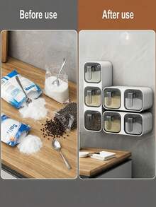 3-Compartment 10.2" X 3" X 3" Wall Mounted Drawer Style Spice Rack, Suitable For Storing Spices, Salt And Seasonings In Home Kitchen, Spice Organizer, Kitchen Accessories - Multicolor - View 12