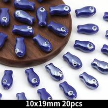 20/40pcs Charm Fish Ceramic Beads Loose Spacer Beads For DIY Jewelry Making Bracelets Earrings Necklaces And Phone Charms Accessories - 10x19mm - View 9