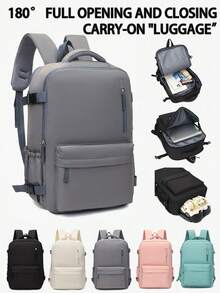 Mochila de viaje grande para mujer, bolso de moda para portátil, multiusos para ir al trabajo, escuela & viajes de negocios, equipaje de mano para cabina compatible con Ryanair, Wizz Air - Multicolor - Ver 1