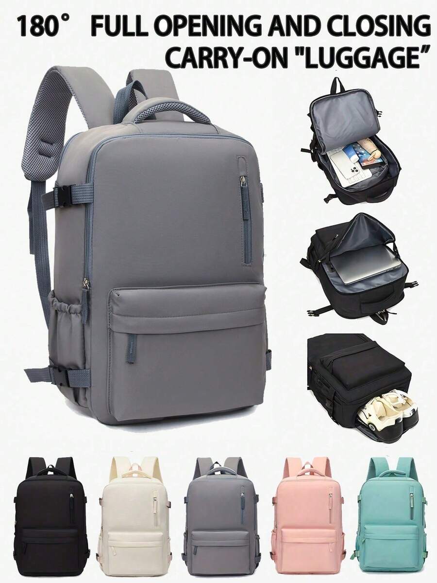 Mochila de viaje grande para mujer, bolso de moda para portátil, multiusos para ir al trabajo, escuela & viajes de negocios, equipaje de mano para cabina compatible con Ryanair, Wizz Air - Multicolor - Ver 1