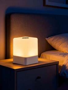 1pc Touch Control Bedside Lamp, Eye-Protection LED Night Light, USB Plug-In/Rechargeable Night Light, Rechargeable Model With Built-In 800mAh Battery, Suitable For Room, Bedroom, Bedside Lamp, Room Decor, Light, Christmas Light, Lampshade, Bedroom Decor, Christmas Decoration, Bedroom, Home Decor Living Room, Projector, Room Decor Bedroom Wall Lamp, Light, LED Light, Fairy Light, Christmas Gift, Home Decor, Christmas - Square Patting Light - View 2