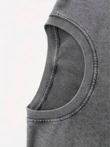 Men's Dark Gray Saturn And Star Print T-Shirt - Soft Stretch Knit Fabric, Space-Themed Crew Neck Short Sleeve, Street Style Versatile - Coffee Brown - View 4