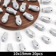 20/40pcs Charm Fish Ceramic Beads Loose Spacer Beads For DIY Jewelry Making Bracelets Earrings Necklaces And Phone Charms Accessories - 10x19mm - View 12
