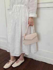 New Versatile Retro Small Square Bag Niche Design Textured Crossbody Small Bag Handheld Minimalist Shoulder Bag For Women - Pink - View 4