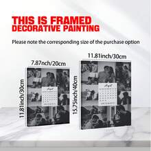 1pc Editable Photo Collage Calendar Template Customized Poster, Suitable As Friend Anniversary Celebration Gift Poster, Customized Wall Art, Photo Customization, Customizable Item, Room Decor, Gift For Friends And Couples, Optional Frame - Multicolor - View 7