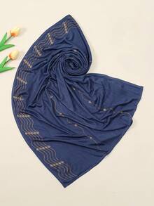 1pc New Style Mercerized Cotton Wavy Rhinestone Scarf For Women, Muslim Headscarf, Soft And Thin Long Scarf, Elegant Headscarf For Daily Outing - Multicolor - View 18
