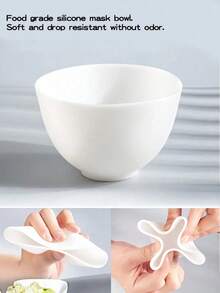 Silicone Face Mask Bowl And Brush Set, Soft Mask Mud Mixing Tool For Beauty Salon, DIY Skincare Kit - Multicolor - View 4
