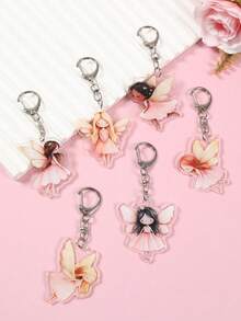6 piezas Llavero con tema de hadas y elfos, Llavero colgante de hada mariposa, Colgante de decoración de fiesta con tema de hadas de acrílico, Llavero de regalo de vuelta de fiesta de cumpleaños, Decoración de fiesta de revelación de género, Colgante accesorio para mochila, Decoración colgante de cumpleaños de hadas, Decoración de mesa de baby shower, Relleno de regalo de cumpleaños, Decoración de habitación, Decoración del hogar, Favor de fiesta - Hada A - Ver 4