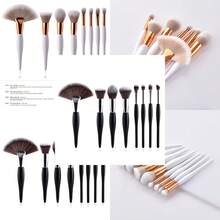 8pcs Makeup Brushes Tool Set Cosmetic Powder Foundation Blush Eye Shadow Blending Face Beauty Make Up Brush Color:B - Multicolor - Ver 1