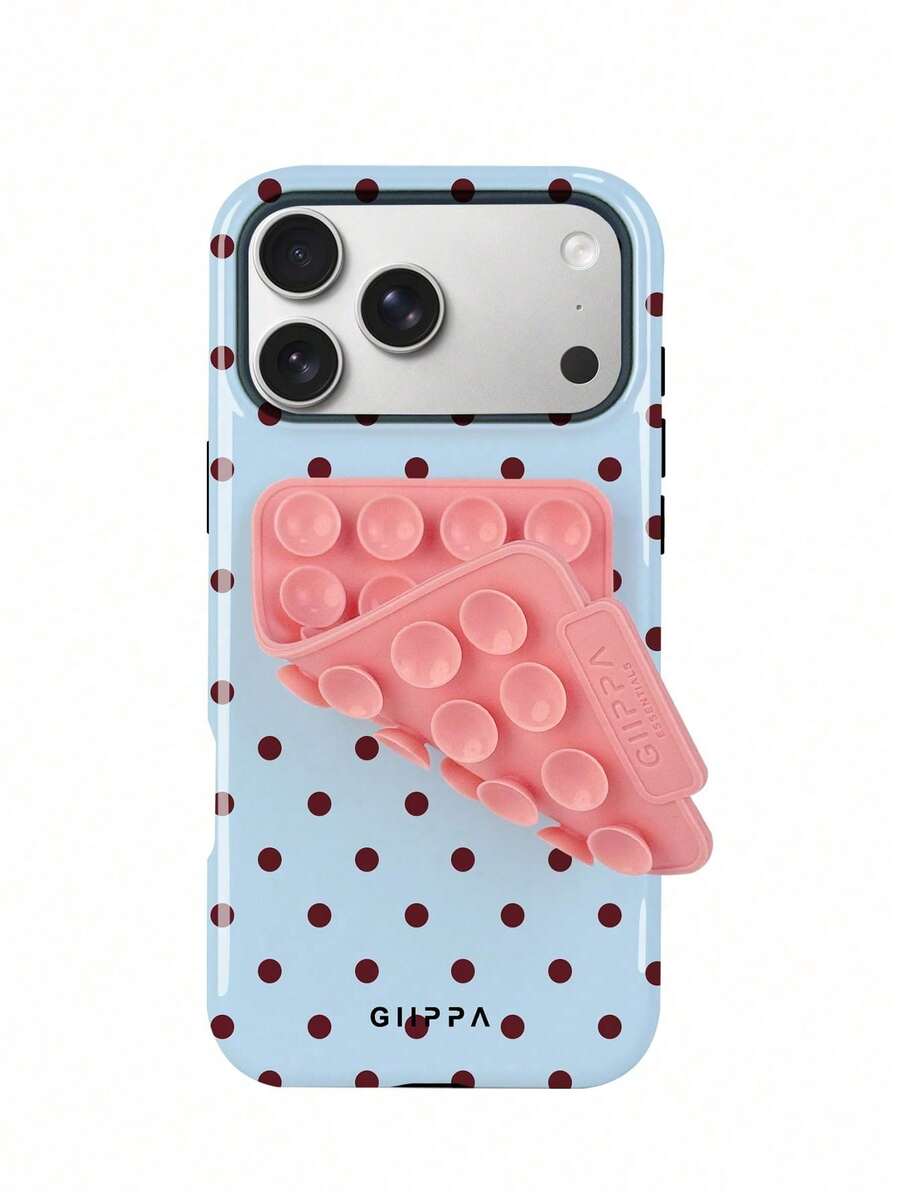 A Stylish Phone Case That Does Not Include A Lanyard Or Stand. Fashionable Polka Dot Phone Case, Shockproof, 1 Piece, Yellow Base With Brown Polka Dots, Phone Case For 17 Pro, Compatible With 16 Pro, 15 Pro, 14 Pro, Stylish And Interesting Korean Phone Case, Compatible With 11/12/13/14/15/16 Pro Plus, Elegant Design Suitable For Both Men And Women, Gift For Girlfriend On Easter Or Birthday. - 淺藍色 2 - 查看 1
