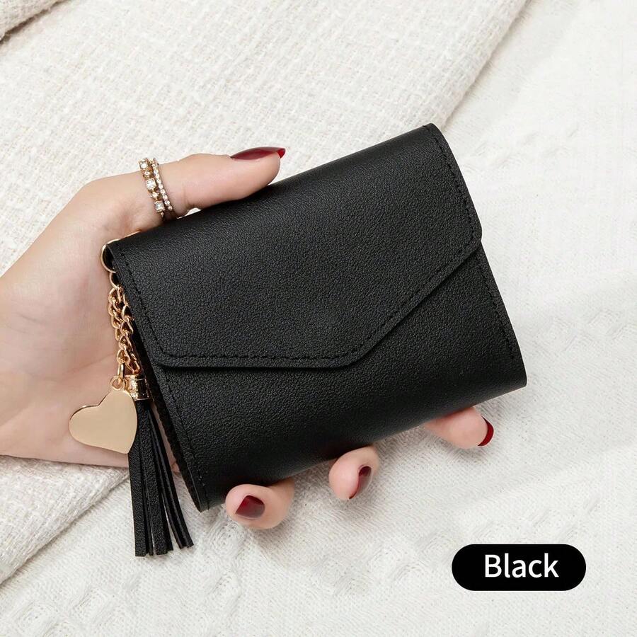 Clip de almacenamiento multifuncional para coche, billetera portátil para mujer, decoración con botón a presión en negro y dorado, porta tarjetas de identificación compacto. - A - Ver 1