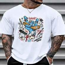 Camiseta Casual de Talla Grande para Hombre, TALLA EXTRA - Blanco - Ver 2
