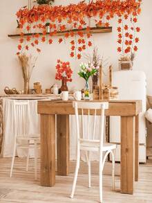 12 piezas, Corona de hojas caídas de otoño, Decoración de otoño, Hojas caídas artificiales, Corona de enredadera de hojas de arce colgante de otoño, Adecuada para el hogar, jardín, fondo de pared, chimenea, boda, fiesta, Halloween, Decoración de Acción de Gracias - Rojo - Ver 5