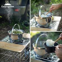 CAMPINGMOON New Thickened Stainless Steel Outdoor Camping Large Capacity Soup Pot, Portable Outdoor Water Boiling And Cooking Pot For 2-3 People, CC-21 - Silver - View 6