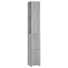 vidaXL Bathroom Cabinet, Bathroom Storage Cabinet With Ample Space, Tall Bathroom Cabinet, Bathroom Furniture, Sonoma Grey Wood Composite - Grey - View 2