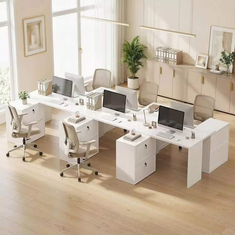 Escritorio de computadora, cajones, MDF, para oficina en casa, sala de estudio y estación de trabajo, blanco, 163 X 39 X 75 cm - Blanco - Añade 10