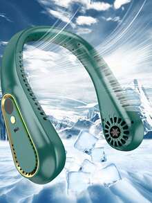 AIRPROSSING Ventilador de cuello colgante, ventilador montado en el cuello, ventilador de cuello portátil sin aspas, con ajuste de 5 velocidades y pantalla LED, adecuado para estudiantes, oficina, viajes al aire libre, regalo perfecto - Soporte de Mano - Ver 10