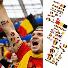 3pcs/Pack 2026 National Flag Temporary Tattoo Stickers, Waterproof Game Day Football Fan Makeup, Sports Party Decorations - Brown - View 21