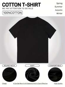 Men's & Women's Zakk  Into The Void Unisex 100% Cotton T-Shirt, Soft, All Season Casual Streetwear Essential, All-Match All Season Style, Affor - 黑色 - 查看 5