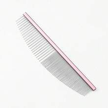 Pet Moon Comb Stainless Steel  Teeth Cat Dog Face Hair Grooming Comb For Details Care Small Pet Comb Round Tip - 粉色 - 查看 12