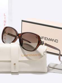 Kính mát nữ LINFEMAND gọng oval gradient, đính đá rhinestone cỏ bốn lá tinh xảo ở càng kính, thiết kế gọng oversized tôn dáng mặt giúp mặt trông nhỏ hơn, phong cách sang trọng nhẹ nhàng, đa năng cho đi mua sắm, dạo phố, du lịch, đi làm, chống nắng, quà tặng ngày lễ - Nhiều màu - Xem 14