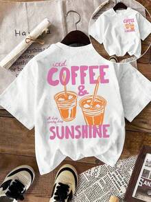 Camiseta Café Helado y Sol, Camiseta Café Helado, Regalos para Amantes del Café, Camiseta de Verano, Camiseta Vibes de Verano, Camiseta de Café - Blanco 4 - Ver 1