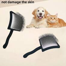 1pc Pet Grooming Comb For Dogs And Cats, Fast Deshedding Comb To Remove Loose Hair And Tangled Fur, Removes Floating Hair - Multicolor - View 8