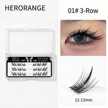 HERORANGE 懶人自黏式兔子單簇假睫毛 18/36/60簇裝,12-13mm 傾斜翼型外眼角加長款,自然無瑕妝感,適合相機妝容 - 查看 10