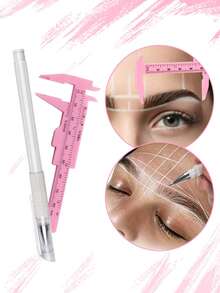 White Eyebrow Microblading Pen, Waterproof Eyebrow Position Marking Tool, Permanent Makeup Tattoo Positioning Tool, Artist Permanent Makeup Measuring Tool, Eyebrow Drawing Pen, Eyebrow Drawing Tool, Halloween Makeup, Tattoo 2/1pc - White - View 2