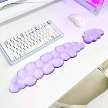 Ergonomic Cloud Gel Keyboard & Mouse Wrist Rest Set - Transparent White Palm Rest, Suitable For 60%/68%/75% Layout Keyboards, Comfortable Wrist Support, Ideal For Typing And Gaming - View 7