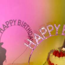 1pc Happy Birthday Rhinestone High-End Party Photo Prop Headband Hair Accessory For Women - View 4