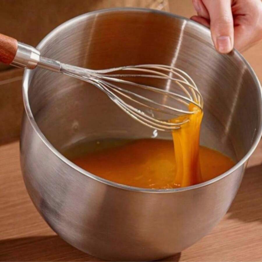 Mangkuk Pengaduk Stainless Steel Bertingkat, Mangkuk Pengaduk Kue, Peralatan Dapur Bulat Tahan Karat, Cocok untuk Memasak, Memanggang, Menyiapkan, dan Membersihkan. Sempurna untuk Penggunaan di Rumah, Juga Bagus untuk Dekorasi Halloween dan Natal. - View 1