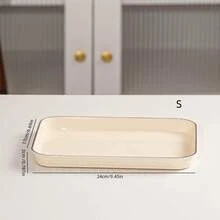 PET 塑料材質多尺寸長方形展示托盤附蓋防塵蓋，耐用可重複使用，適用於水果、甜點、零食、麵包和蛋糕，適合各種節日、慶典、婚禮、派對和晚餐 - 乳白色 - 查看 12