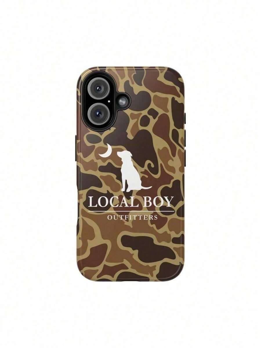 Una funda de teléfono elegante no incluye un cordón ni un soporte. Funda de teléfono Vintage Local Boy Camo para 16 15 14 13 12 11 X Xs Xr 8, duradera, diseño de caza de patos, funda de estilo sureño, camuflaje de tierras bajas, camuflaje de estilo antiguo, regalos, adecuada para 17. - Blanco 1 - Ver 1