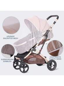 360° Full Coverage Baby Stroller Mosquito Net; Universal Thickened Anti-Insect Sunshade Stroller Mosquito Net; Portable Anti-Insect Sunshade Large Size Mosquito Net Cover - Mosquito Net for Strollers - View 3
