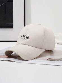 1pc Letter Print Baseball Cap, Classic Casual Fashion Vintage Style, Soft Sweat-Absorbing Band, Adjustable Size, Lightweight Sun Protection, Versatile Retro Dad Hat, Suitable For Outdoor Sports, Daily Wear, Gatherings And Vacations, Unisex, Perfect Gift For Family And Friends - A - View 6