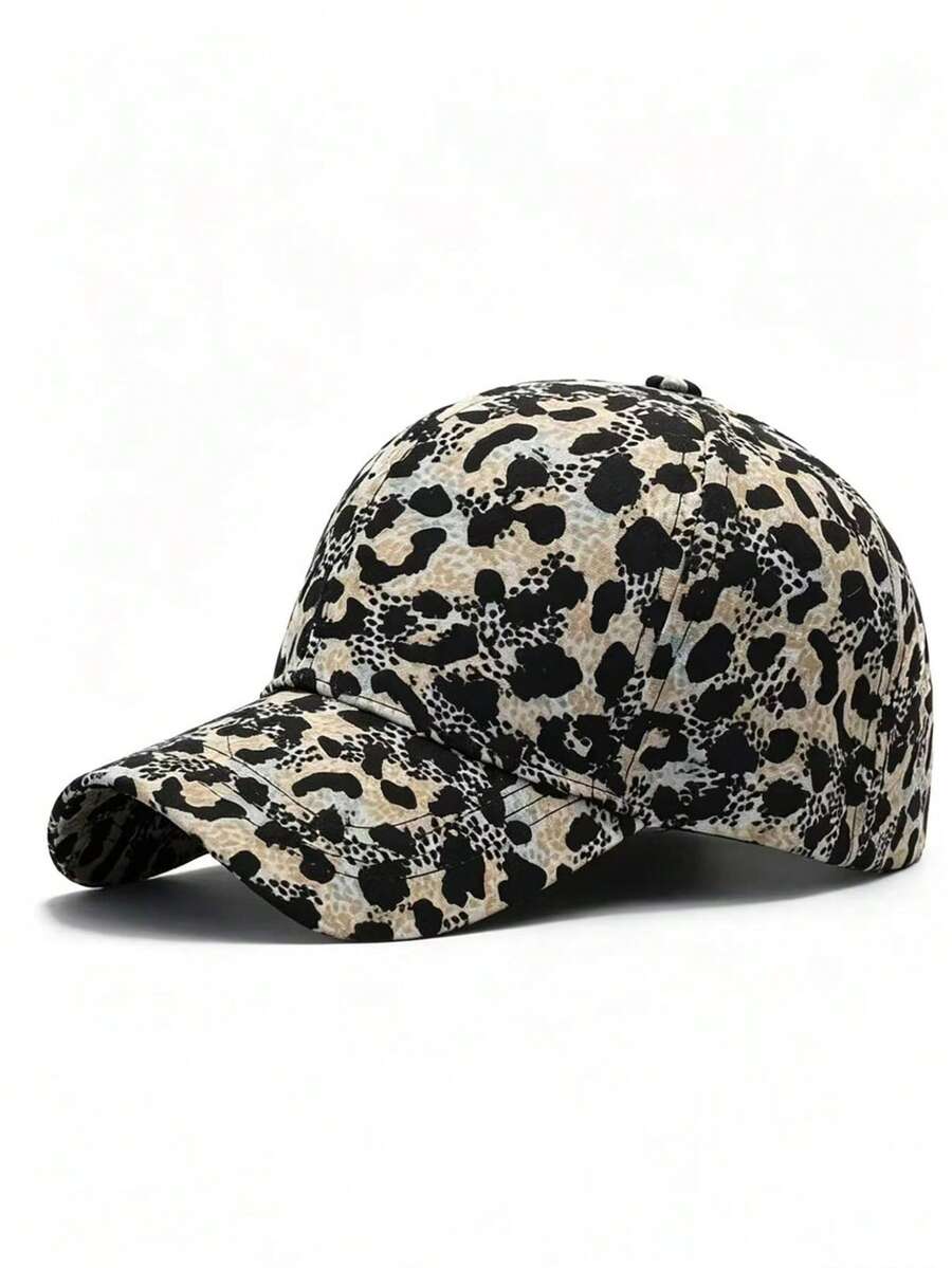 Gorra de béisbol con estampado de leopardo, estilo unisex simple, moderno y versátil - A - Ver 1