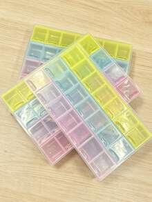 Kotak Penyimpanan Lukisan Berlian Plastik Berwarna-warni 21/28/35 Grid, Organizer Manik-manik dengan Tutup Flip Independen, Cocok untuk Pengrajin Lukisan Berlian DIY, Seniman Kuku, Pengrajin Manik-manik - kotak penyimpanan - View 4