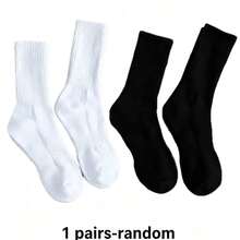 1/2/5/6/10 Paia di Calze Invernali Spesse Nere & Bianche, Alla Moda Casual, Comode Traspiranti Anti-Odore, Adatte per Sport all'Aperto, Corsa, Fitness - Multicolore - Visualizzare 9