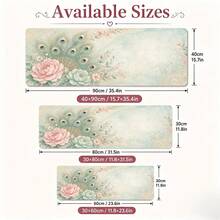 Macaron Peacock Garden Large Desk Mat, Elegant Floral Feather Mouse Pad For Women, Mint Pink Keyboard Pad, Non-Slip Extended Office Gaming Mouse Pad, Exquisite Vanity Study Desk Decor Gift, Suitable For Laptop PC Set - View 5