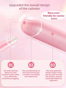 7-Pack Applicator Tampons, Portable Invisible, Sports Style, Suitable For Swimming, Daily Use, Overnight, Large/Small Capacity, Easy Insertion, Individually Wrapped, Mini, Extra Long, Anti-Breakage - White Tampons [with Applicator] - View 4