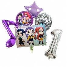 KPop Demon Hunters Purple Cool Girl Kids Birthday Party Decoration Ball Number Balloon Set, Baby Shower Party Supplies, Gift Toys - Balloon Set - View 3