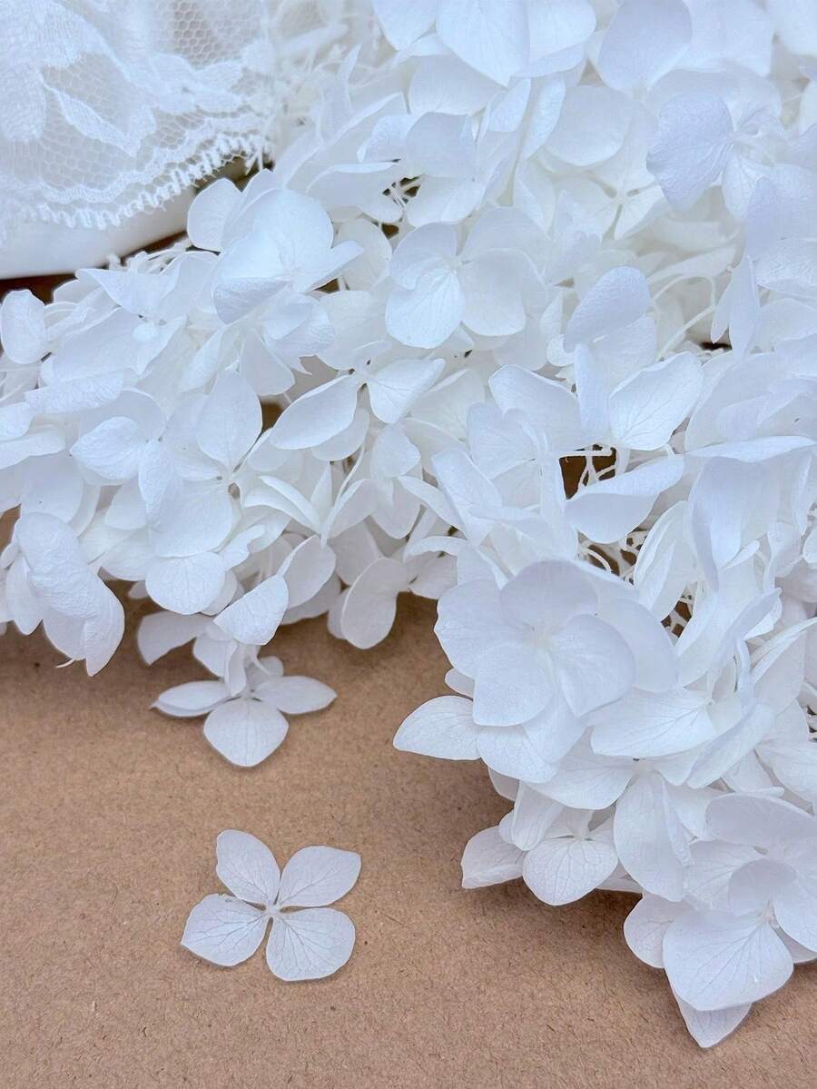 1 Box Artificial Flowers, Multicolor Faux Hydrangeas - Perfect For DIY Crafts, Candles, Weddings, Handmade, Christmas - White - View 1