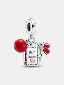 1pc 925 Sterling Silver Teacher Pendant Suit, Suitable For Women Bracelet Bangle DIY Jewelry Making And Daily Decoration, Decorative Accessory For Girls - Teacher's Set - View 6