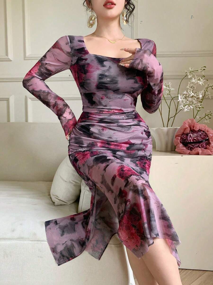 Women Midi Dresses - Red Violet - View 1