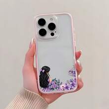 1 buah Casing Ponsel Bingkai Pink Transparan Minimalis Pelindung Lensa Anti Jatuh Anti Benturan Motif Gaun Ungu untuk Tampilan Belakang Wanita, Kompatibel dengan iPhone 16 Pro Max 17/16/15/14 Plus/13/12/11 Air dan Seri Lainnya - MultiWarna - View 3