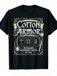 RPG Geek PC Game MMORPG Costume Roleplay Gaming Armor T-Shirt - Negro - Ver 1