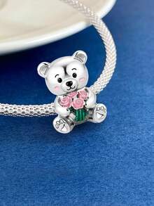 1个时尚闪亮花束小熊吊坠珠，适合女性珠宝DIY手链 - 款式13 - 查看 9