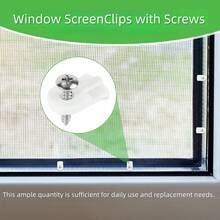 20-Pack Window Screen Retainer Clips (Screws Included) - L 5766 Replacement Parts | Flush-Mount Screen Clips For Securing Window Screens And Storm Door Panels | DIY Screen Fasteners & Mounting Hardware - A - View 7